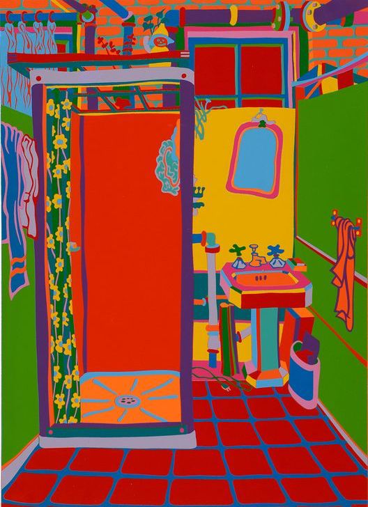 salle de bain embuée colorée